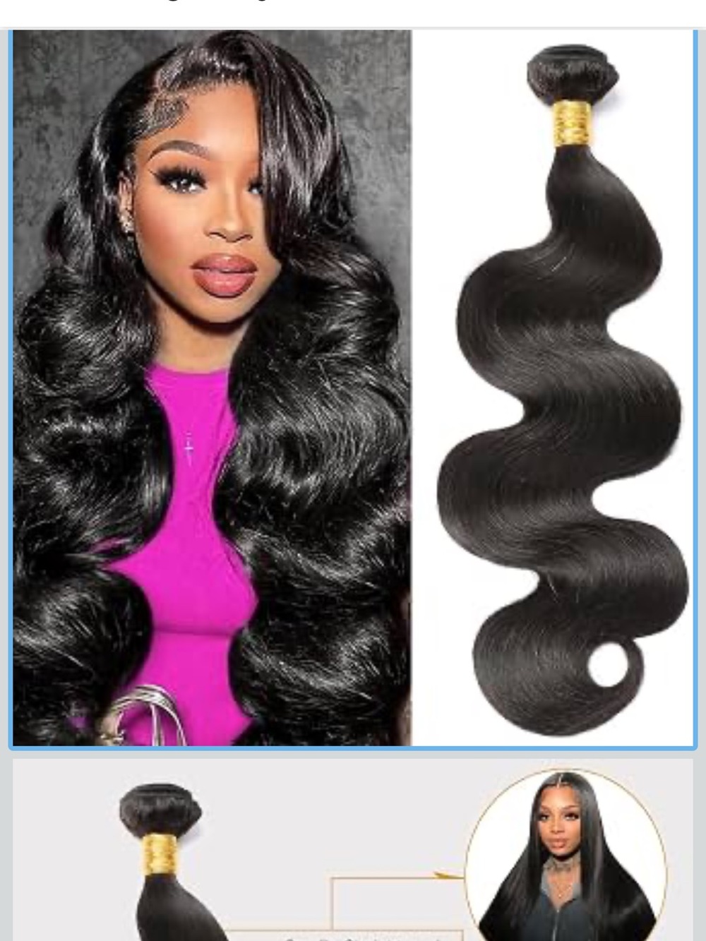 Sleek Natural Black Body Wave Human Hair Bundles – (Brand)